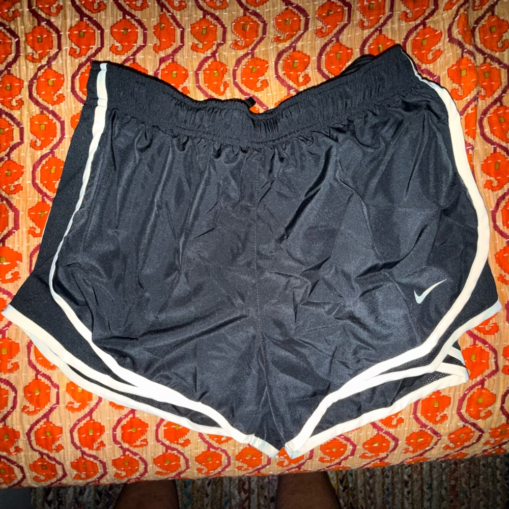 Nike Black Women's Athletic Shorts with White Trim